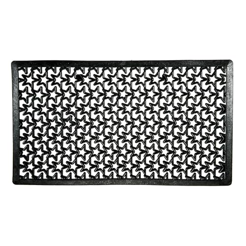 Comart - Zerbino Stellato - Tappeto per Ingresso Esterno - 40x70 cm - Drenante - Impermeabile - Antiscivolo - Autobloccante - PVC Traforato - Resistente - per Giardini e Ingressi Condominiali - Nero