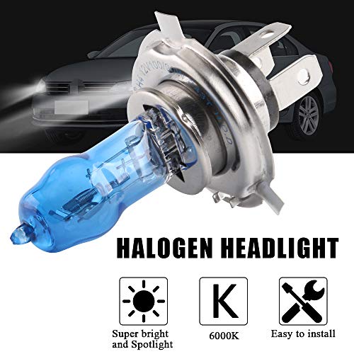 2Pcs H4 100/90W Super Bright White 6000K Halogen Xenon Light Bulb 12V Car Headlight Fog Light Lamp Replacement #TOP4