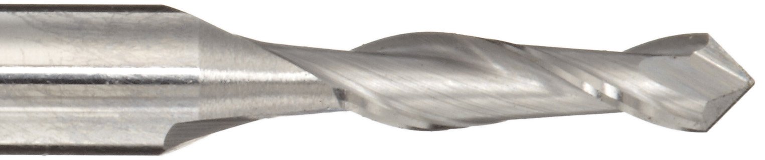 Melin Tool AMG-M-M-DP Carbide Micro Drill Mill, Metric, Uncoated (Bright) Finish, 30 Deg Point Angle, 2 Flutes, 38mm Overall Length, 1mm Cutting Diameter, 3mm Shank Diameter