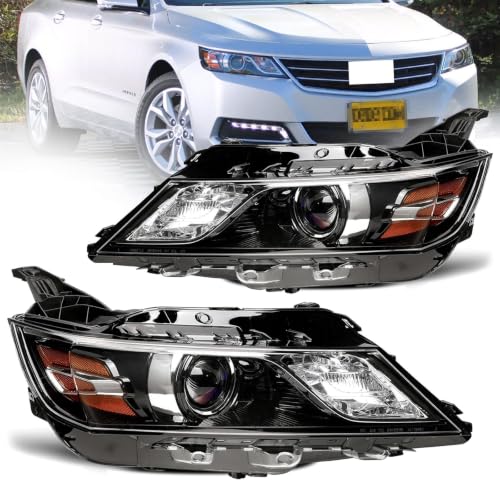Halogen Headlight Assembly Fit for 2014-2020 Chevy Impala LS LT LT Eco Eco Sedan Replacement Driver Passenger Side 84178024 84178023 GM2502417 GM2503417 Not for LTZ/ Premier HID/ Impala Limited