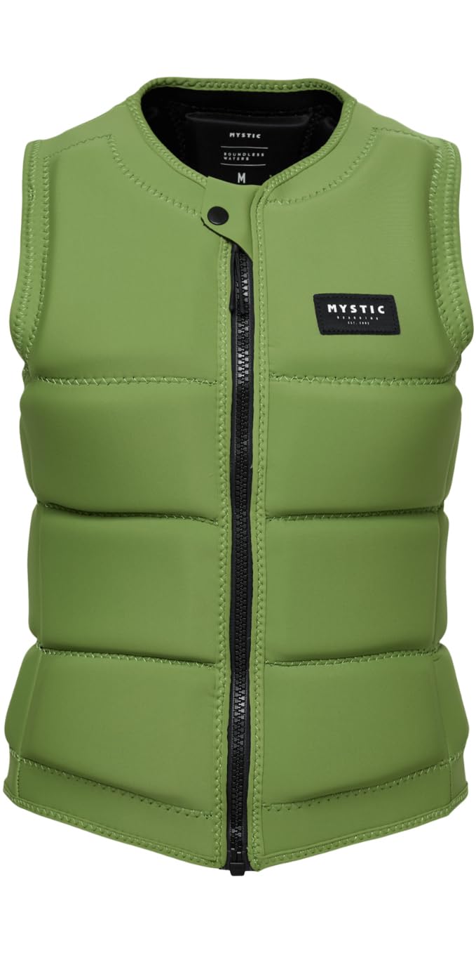 Mystic Chaleco Star con cremallera frontal para mujer, color verde suave