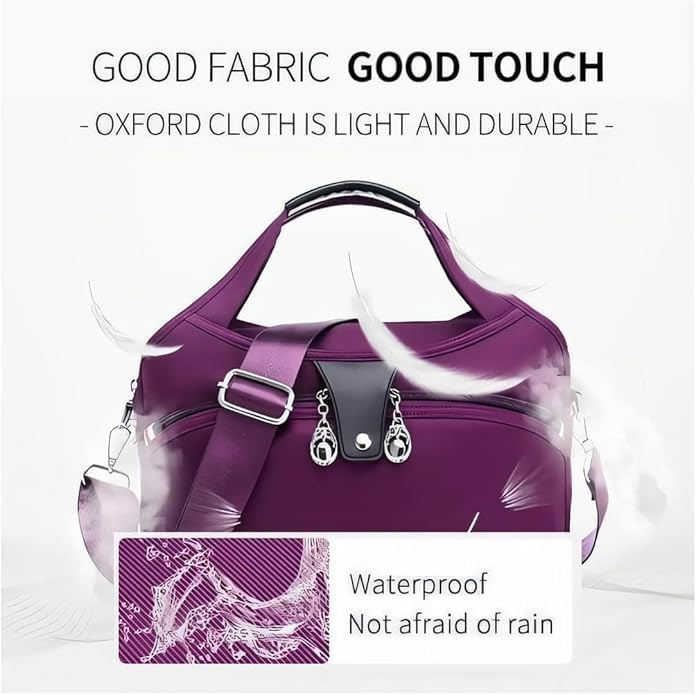 Blaciokamith Soft Side Lightweight Underseat Tote Bag, Multi-Pocket Fashion Waterproof Anti-Theft Handbag Crossbody Women's3