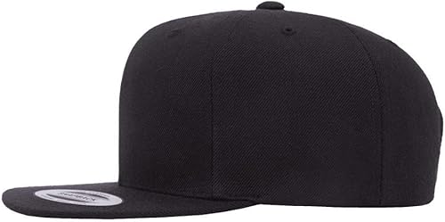 Miniatura 3 de Original Yupoong Pro-Estilo Mezcla De Lana Snapback Snap Back Gorra De Béisbol En Blanco 6098M - Negro, Negro -