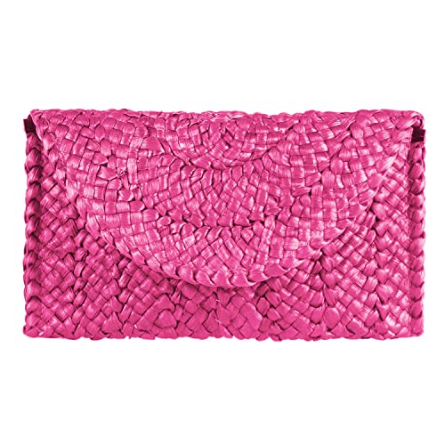 Image of Fecialy Straw Clutch Purses Straw Purses for Women Envelope Woven Clutch Handbags Summer Beach Bags