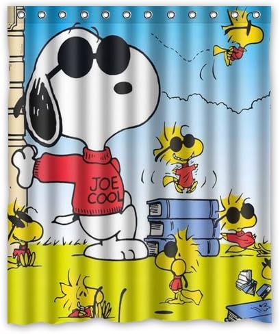 Peanuts Comics Snoopy and Woodstock Custom Shower Curtain 60" x 72"