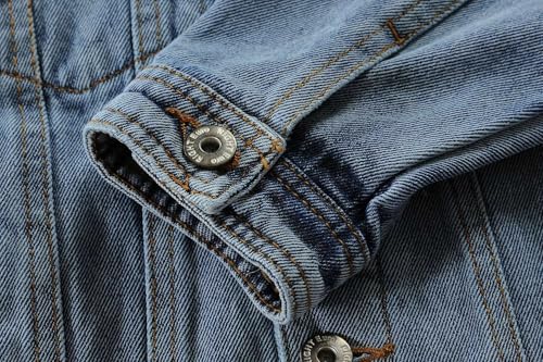 Kids Denim Jackets Hooded Stylish Jean Jacket Casual Jean Coat Tops4