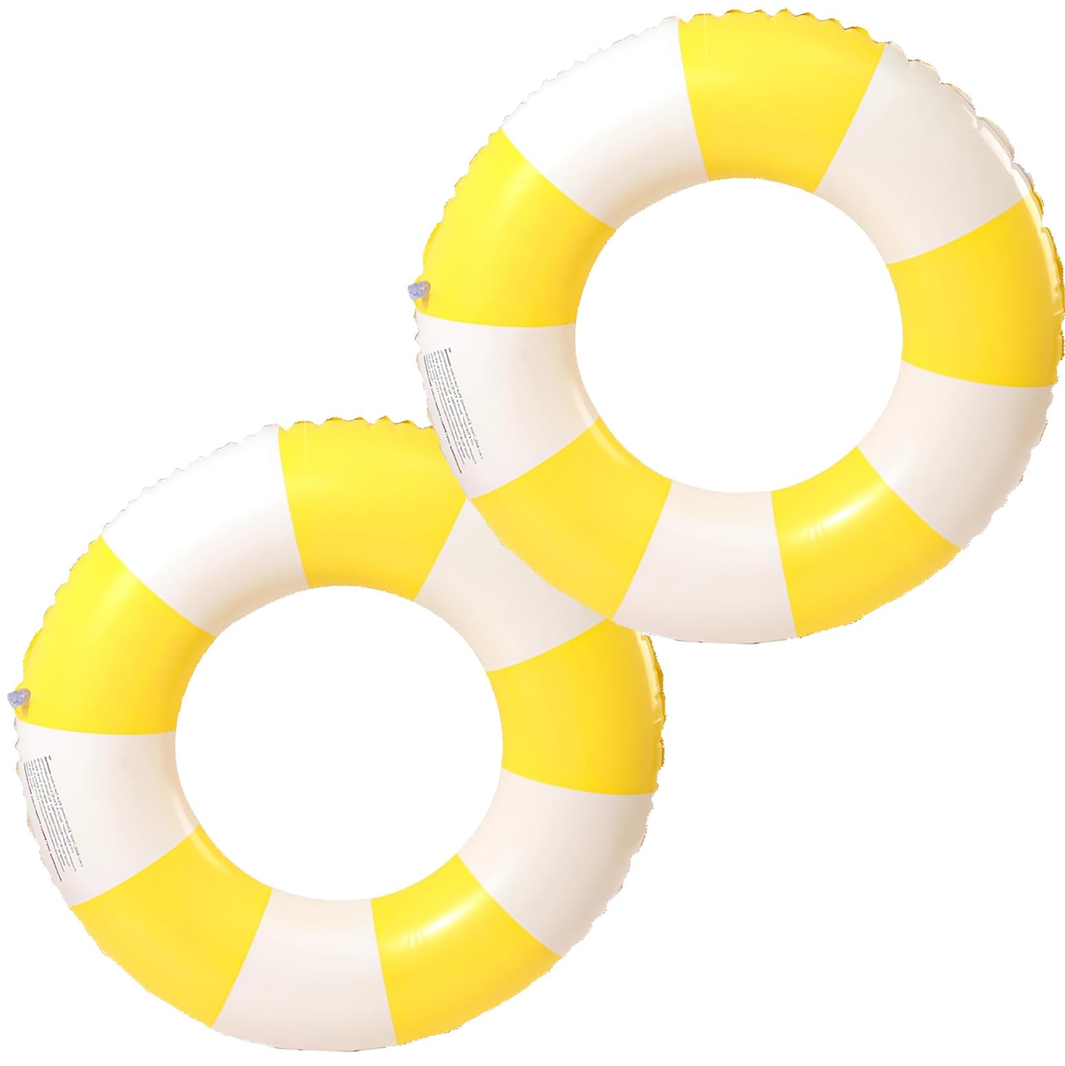 2 x Swimming Ring, Air Mattress Swimming Hoop, Inflatable Pool Inflatable Swimming Hoop for Children and Teenagers, Summer Swimming Party (Yellow)