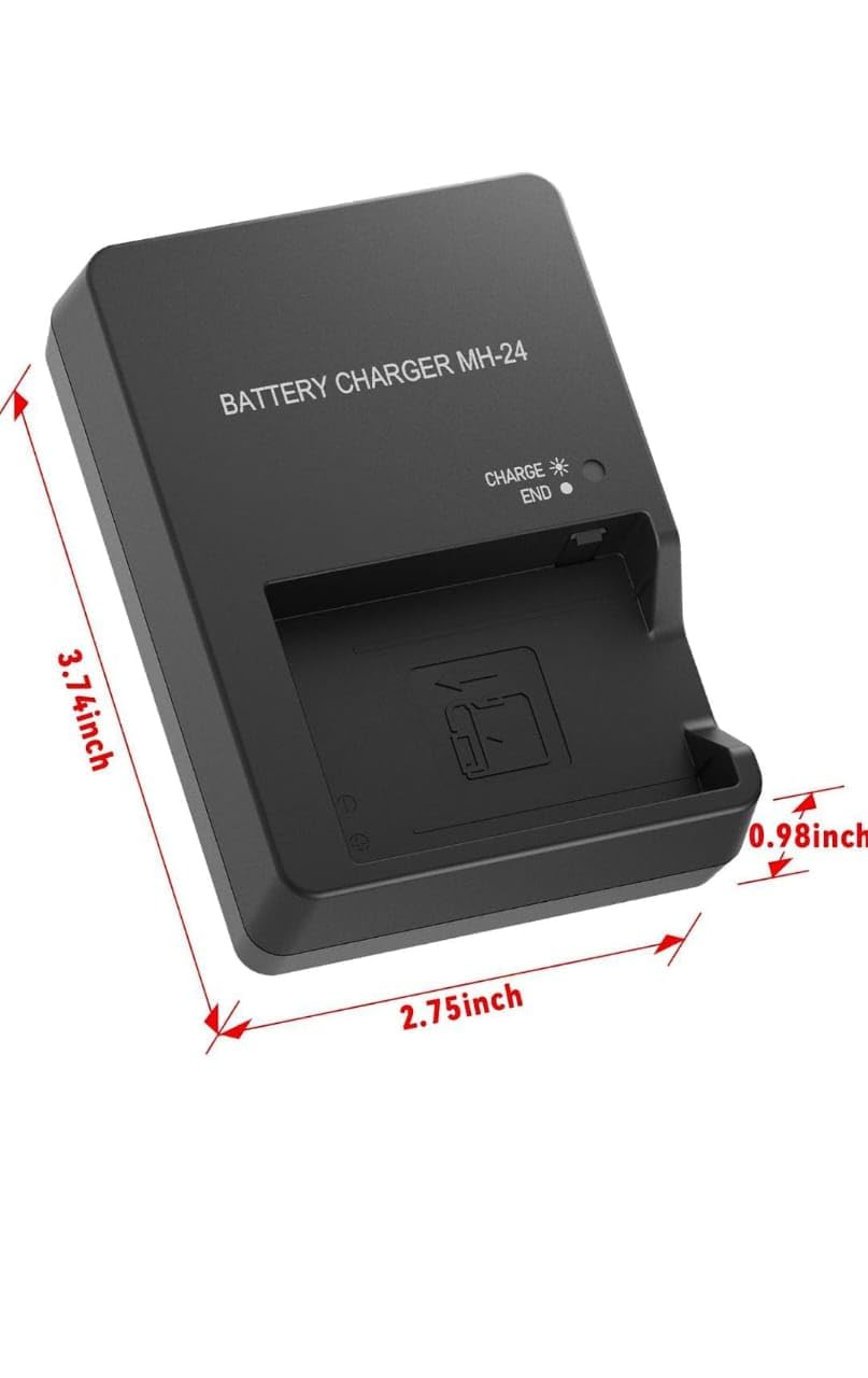 MICROUSB for use with Nik@on MH-24 Wall Battery Charger for: EN-EL14 EN-EL14A D3100 D3200 D3400 D3300 D3500 D5100 D5200 D5300 D5600 D5500 Df DSLR Coolpix P7000 P7100 P7700 Digital SLR Cameras, 1Pc 2