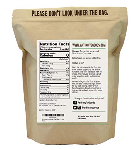 Anthony's Vital Wheat Gluten 4lb & Organic Oat Fiber 1.5lb Bundle - image 7