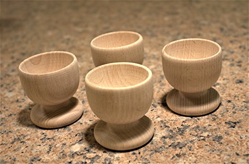 EFO Holz Eierbecher 4er Set | Handgefertigte Eierbecher aus naturbelassenem Holz | Ideal für Frühstück, Camping, Picknick oder Kinderküche | Robust, nachhaltig und zeitlos | Buchenholz – Bild 6