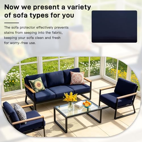 Housse de coussin de canapé extensible et lavable pour mobilier extérieur