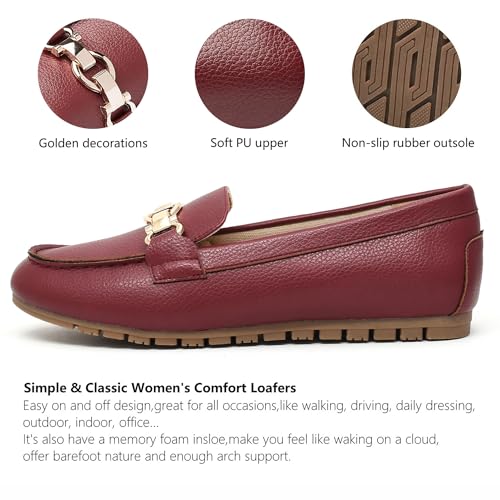 Image of Cvistpieo Loafers for Women Business Casual Shoes Comfortable & Lightweight Penny Loafers Slip On Work Flats