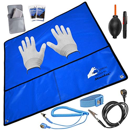 Minadax ® services de réparation et d'entretien de précision eSD pour appareils photo-électrique et antistatique bleu mat-poire à air chiffon microfibre bâtonnets pinceau gants antistatique
