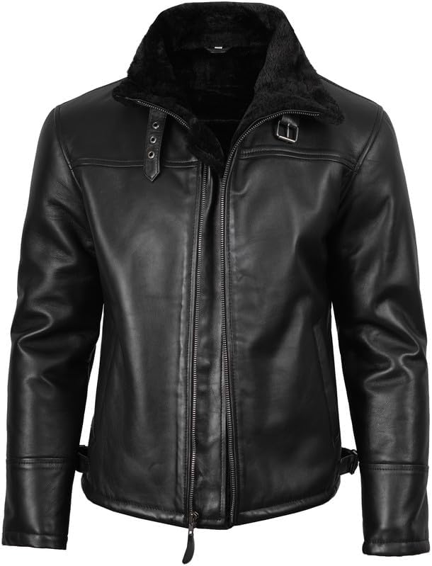 Blingsoul Shearling Leather Jackets for Men - Mens Real Leather Jacket - Image 2
