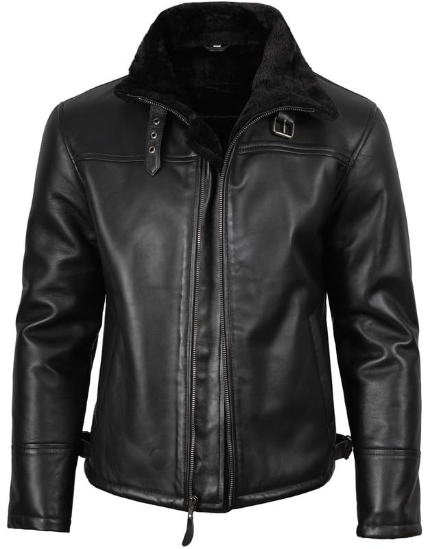 Blingsoul Shearling Leather Jackets for Men - Mens Real Leather Jacket2