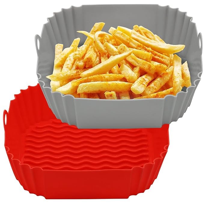 2 Pack Air Fryer Oven Tray, Square 9 Inch Nonstick Crisper Trays, Reusable Baking and Roasting Racks, Dishwasher Safe, Fits Most Air Fryers, Ovens, and Toaster Oven Models-image-39