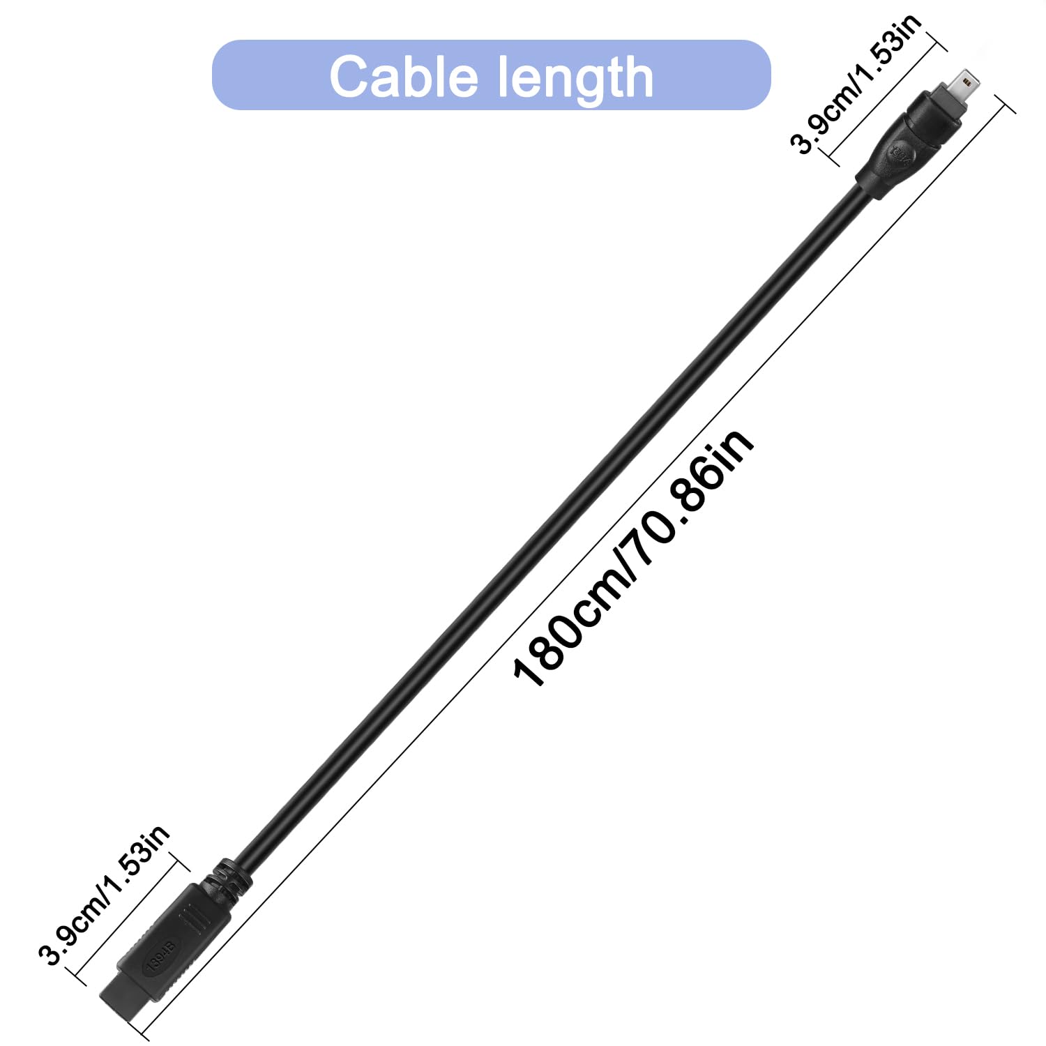 6FT Cavo Firewire 400, cavo adattatore IEEE 1394 Firewire da 9 pin maschio a 4 pin maschio Cavo Firewire DV per stampante, PC, scanner, videocamera (9PIN a 4PIN)
