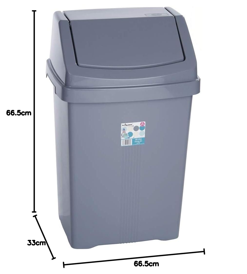 Happimess Connor 50-Liter Mülleimer Mit Tritt – Inkl. Gratis 5-Liter Mini-Mülleimer, Edelstahl, Rechteckig