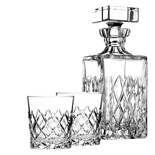 ARNSTADT KRISTALL Exclusivo regalo de whisky para hombres - Jarra de cristal + 2 vasos de whisky soplados artesanalmente Cover