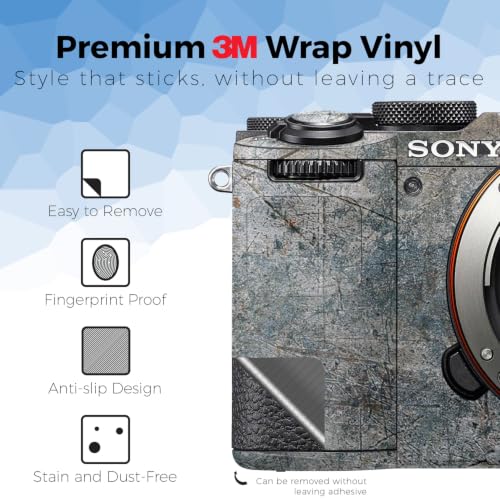 Image of Camera Skin Compatible with Sony A7C Mark II (2023) - Shadow Concrete - Premium 3M Vinyl Protective Wrap Decal Cover - Easy to Apply | Crafted in the USA by MightySkins