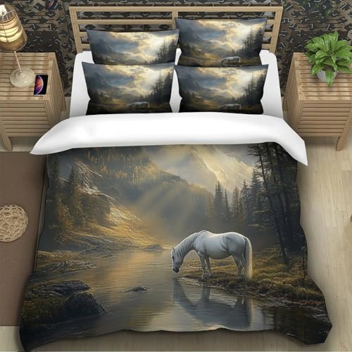 Microfibre Résistante Housse de Couette 3D Paysage de Montagne Durable - 5