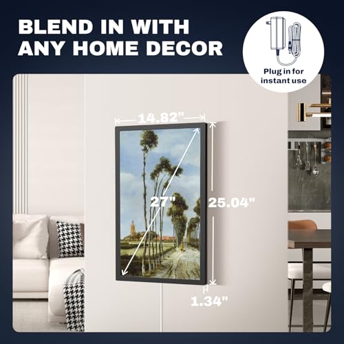 Image of 27 inch Large Digital Picture Frame, 64GB, Anti-Glare Non-Touch, WiFi Wall-Mount Frame for Home /Business, 1920x1080 FHD, Share via App, Email, USB & Micro SD, Remote Included, Black