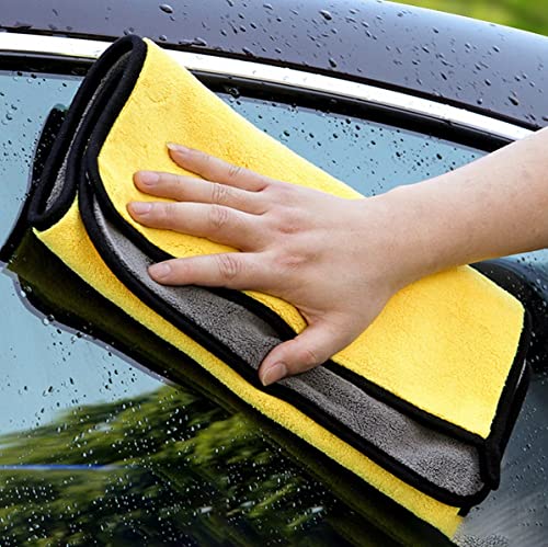 Image of wolpin Microfiber Cleaning Cloths, 3 Pcs (20 x 30 cms) Multi-Colour | Highly Absorbent, Lint and Streak Free, Multi -Purpose Wash Cloth for Kitchen, Car, Window, Stainless Steel, Silverware, 300 GSM