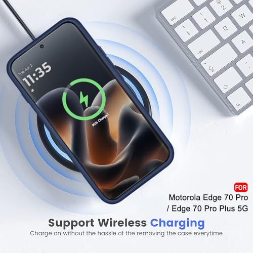 Image of TheGiftKart Hybrid Shockproof Back Cover Case for Motorola Moto Edge 70 Pro /Edge 70 Pro Plus 5G | Hard Back Cover Case (PC & TPU, MagSafe Compatible, Transparent Clear Back, Blue Sides)