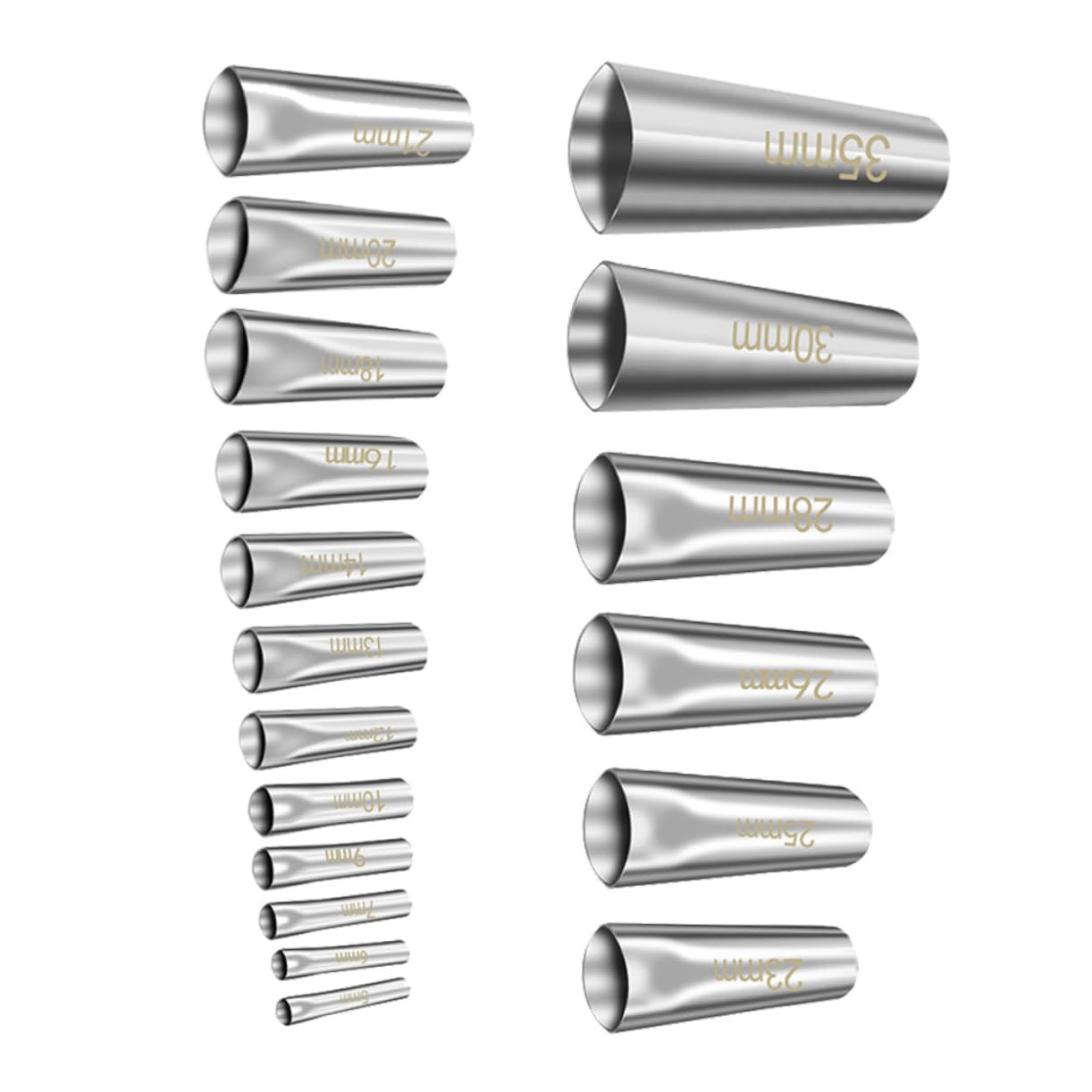 EXHUMKY Stainless Steel Caulk Nozzles 18pcs Set of Seam Nozzles for Easy Caulking and Decorating Reusable