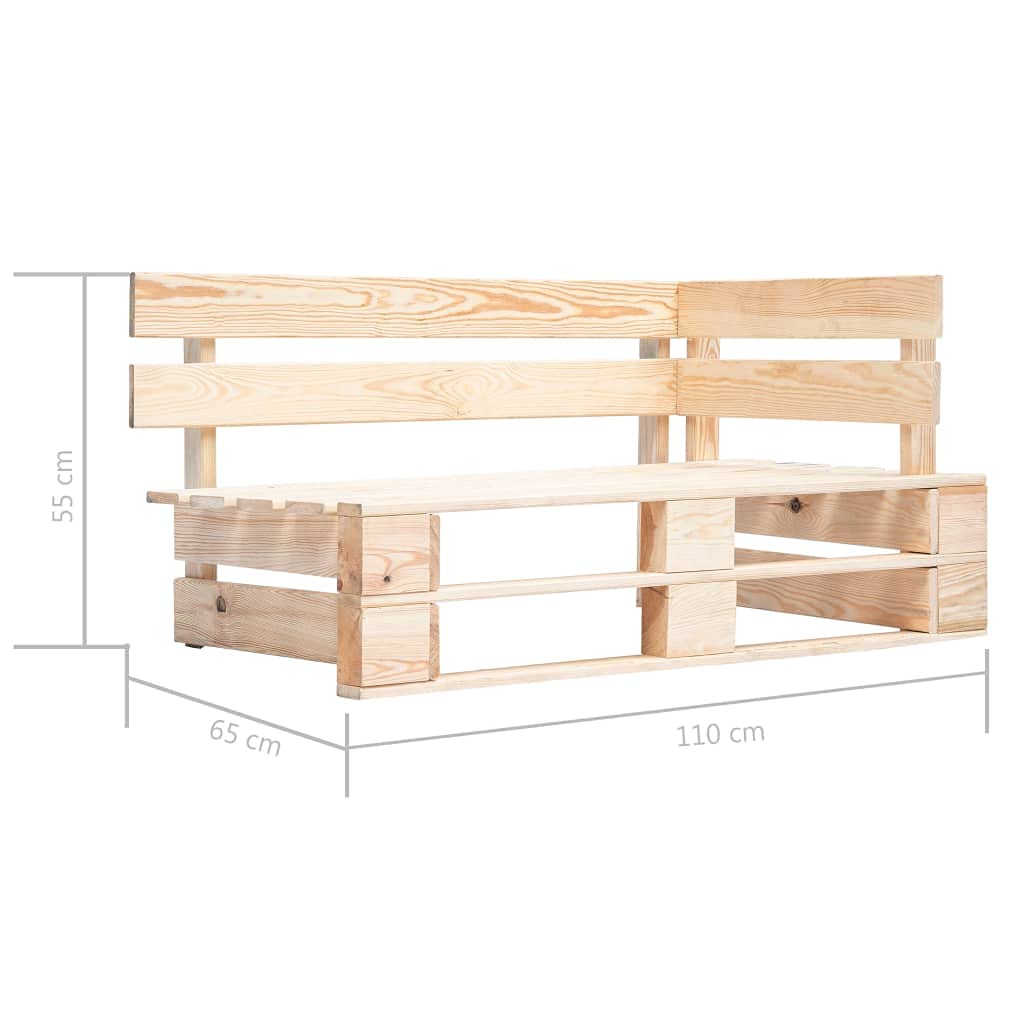 vidaXL Sofá de palets 2 plazas Cojines Madera de Pino impregnada