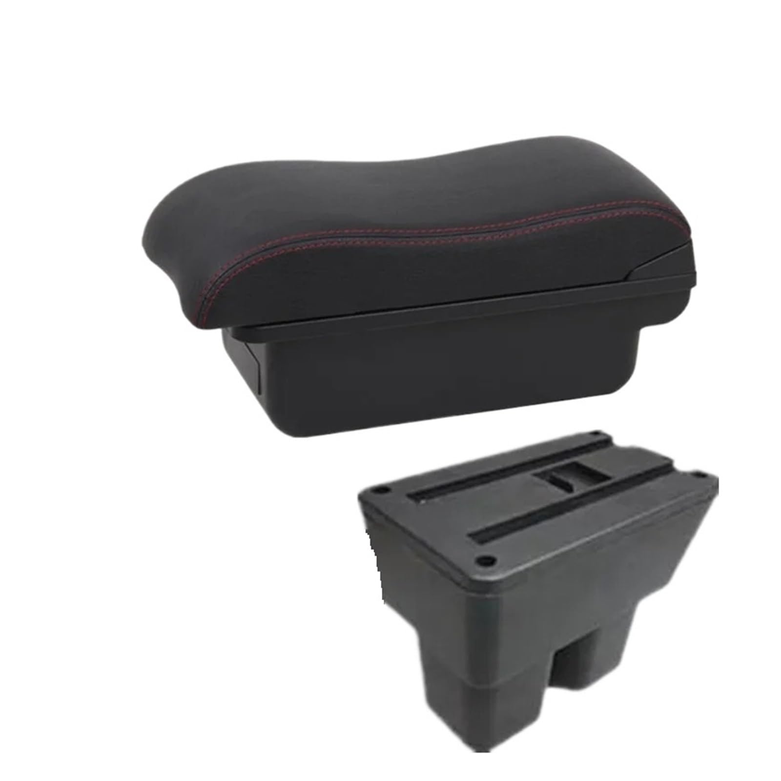 Ggwqoops Car Armrests For Suzuki For Jimny 2019-2025 Car Armrest Box Storage Dedicated Retrofit Interior Accessorie Armrest Box(A2 Black red NO USB)