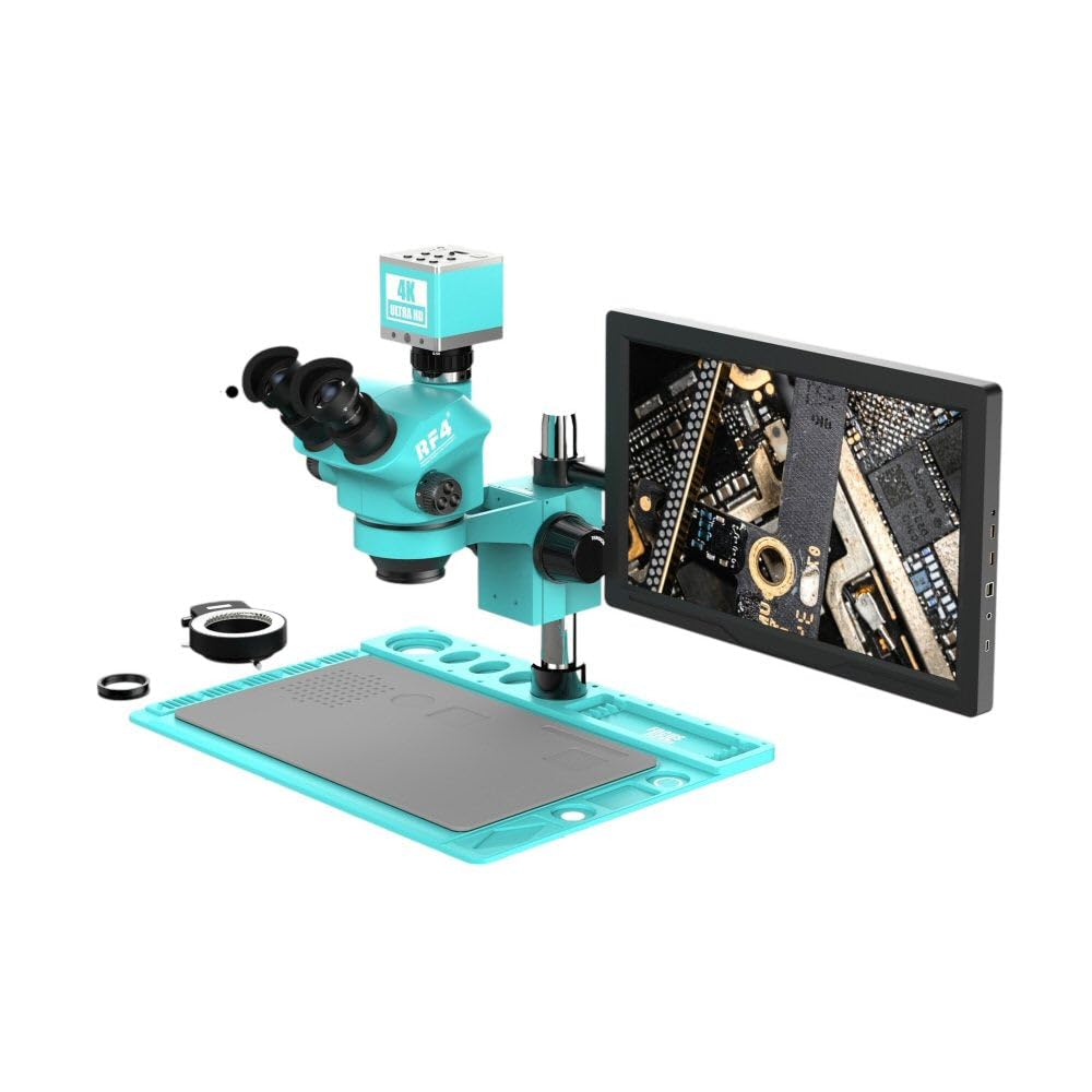 Trinocular Microscope with 4k Monitor and 4K Camera RF4 RF7050TVD2-4KC2-M156 7-50c