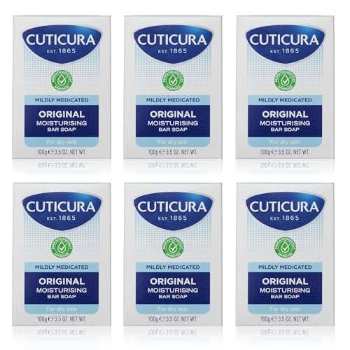 CUTICURA Mildly Medicated Bar Soap 100g 6 PACK VALUE. Skin Soothing Anti-bacterial. Allantoin & Glycerin to Prevent Minor Infections & Irritations. Hand, Face & Body