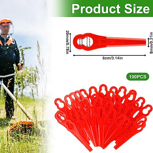 Ersatzmesser Rasentrimmer, 100 Stück Kunststoff Ersatzmesser Trimmer, messer für kantenschneider Rasentrimmer Messer Kunststoff Ersatzklingen Rasentrimmer Zubehör für Kunststoffmesser – Bild 3