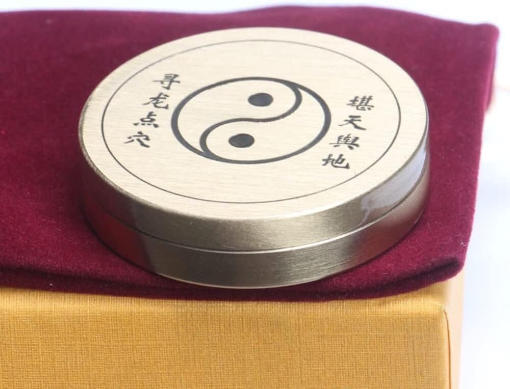 Ancien compas Feng Shui, outil de navigation Compas à huit diagrammes, fournitures de poche en cuivre de 4,5 centimètres