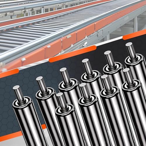 Heavy Duty Conveyor Rollers 6 8 10 12 14 16 18 20 22 24 36, Commercial Home DIY Rollers for Table Saw/Mower, Rustproof Stainless Steel Small Conveyor Drive Roller, 10 Pcs(Dia 25MM/1 Inch,L 800MM/31.5