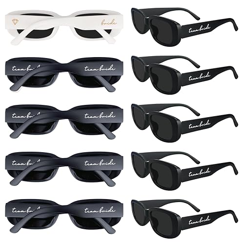 LotsBuyLots 10 Pack Retro Rectangle Sunglasses Women Vintage Square Glasses for Bachelorette Party...