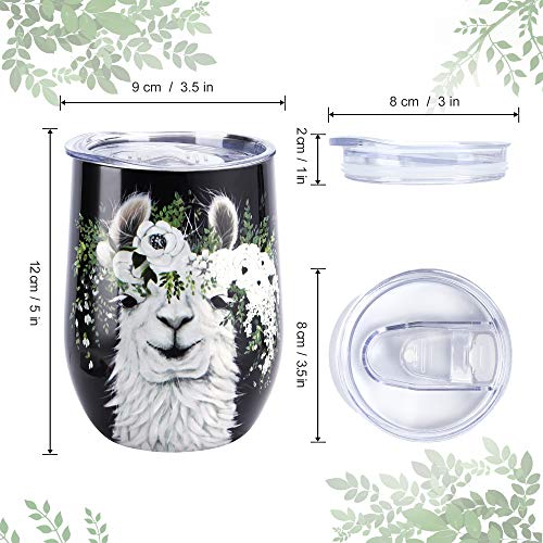 NymphFable 12oz Alpaca Taza Termica Cafe Para Llevar Taza Termo Acero Inoxidable Taza Personalizada - Imagen 3