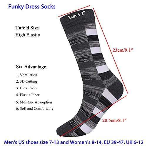 DRASEX Men's Dress Socks Funky Colorful Pattern Cotton Novelty Casual Crew Socks2