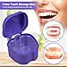 1-Pack Denture Bath Case Cup, w/Lid and Strainer Basket – Portable False-Teeth/Retainer Cleaner Tool, Complete Clean Care for Dentures (Blue, Small-1A)