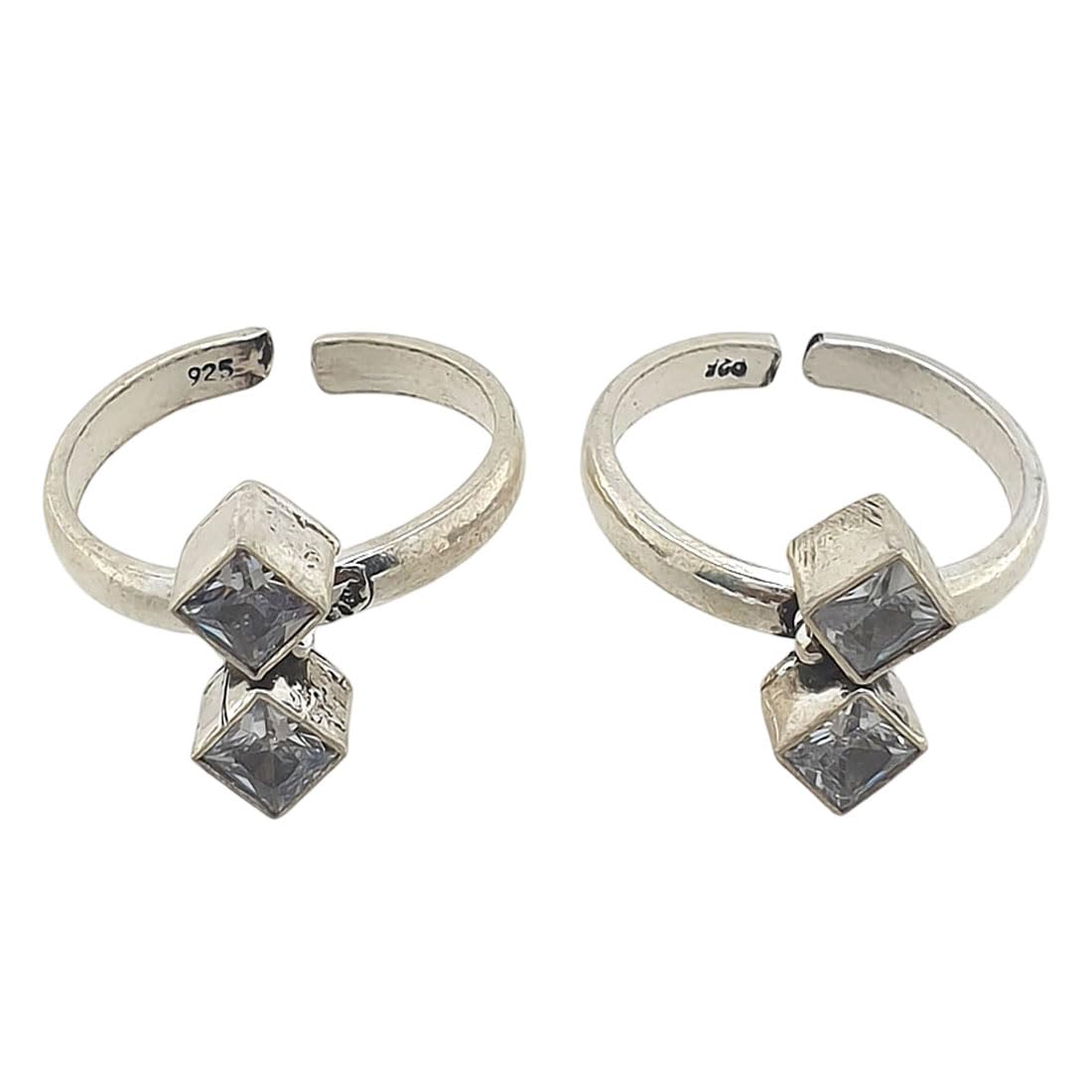 sahiba gems Pure 925 Sterling Silver/Chandi Rich Look Antique Toe Rings/Chutki For Women ~ Pack in 2 Pieces-picture-40