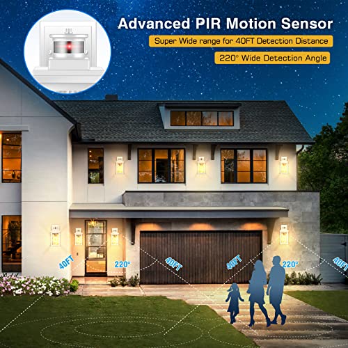 Image of VIANIS Motion Sensor Outdoor Lights, White Waterproof Porch Lights Outdoor