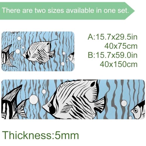 Tapis de cuisine absorbant tapis de sol antidérapant bleu marine - 4