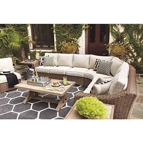 Signature Design By Ashley P791-854 Beachcroft Outdoor Left & Right Arm Facing Wicker Patio Loveseats thumb #6