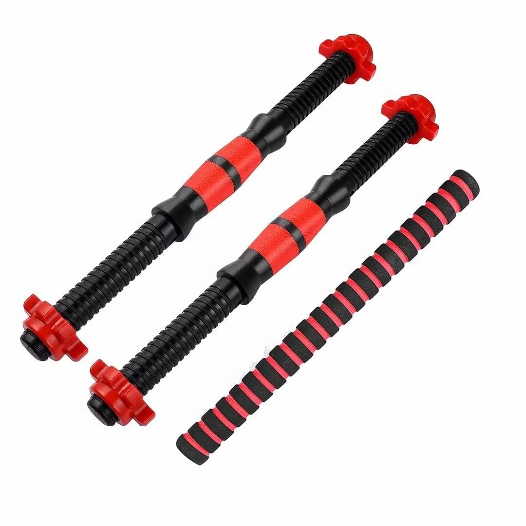 Set di 3 manubri da 35 cm + biella da 40 cm, adatti per dischi con un diametro di 3 cm, set di manubri con filettatura e impugnatura antiscivolo