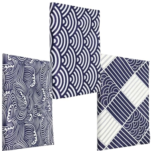 Kichvoe Mantel Rectangular Japonés de Tejido Resistente, Pack de 3 Piezas, No se Desgarra ni Desvanece, Adecuado para Comedor y Tienda