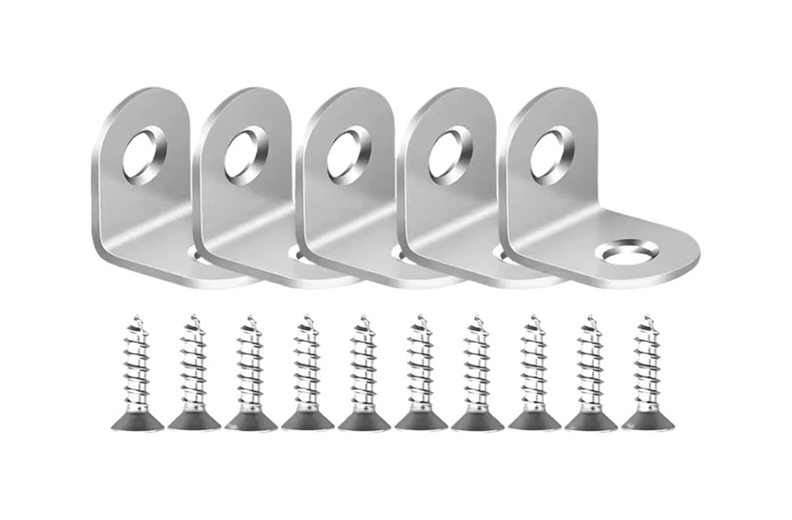 Angle Brackets, L Brackets Stainless Steel with Screws Corner Brace(5set-16x30mm)