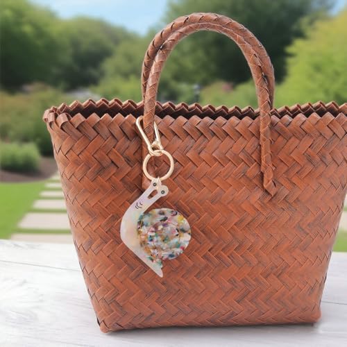 Cute Animal Bag Charm Keychain Set - 3 Designs (Snail, Snake, Worm) with Acrylic Charms & Gold Lobster Clasp