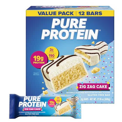 Image of Pure Protein Zig Zag Cake Protein Bars, 19g Protein, Gluten Free, 12 Ct