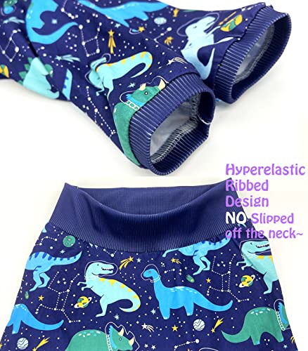 Pripre Dog Navy T Shirts With Universe Dinosaur Pattern Printed Pet Shirt Softable Pajamas For Large Dogs thumb #1